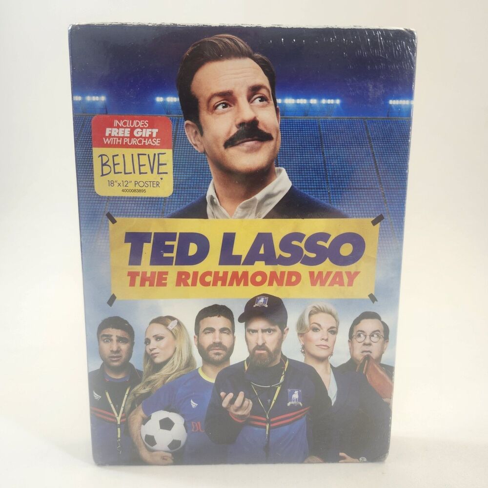 Ted Lasso Richmond Way DVD Boxset with Believe Poster Series Seasons 1 2 3 New